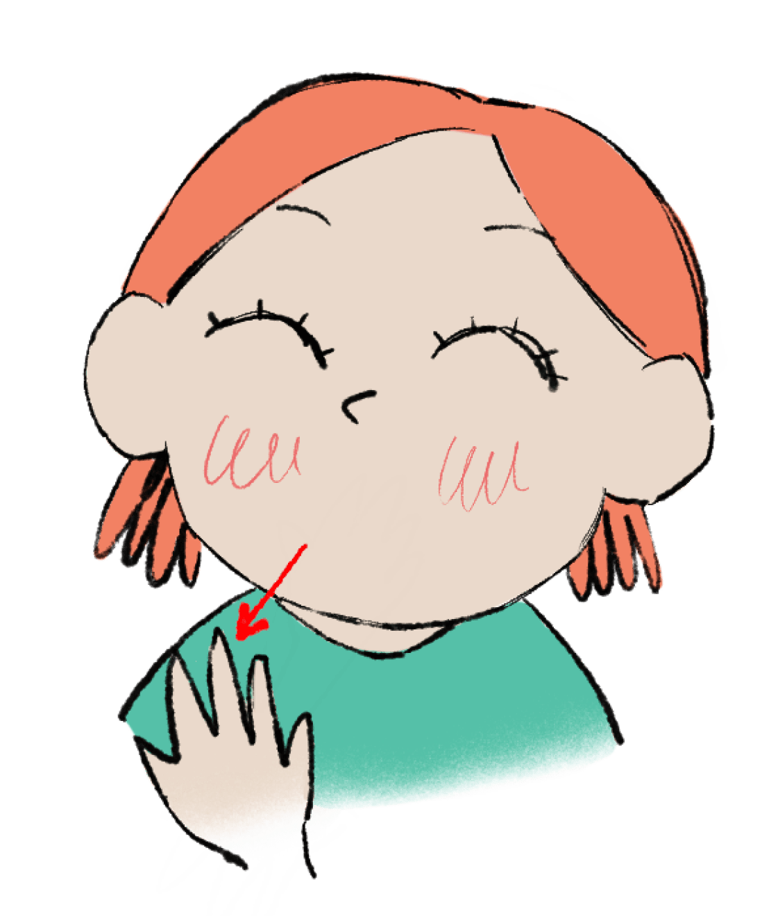 Deuxième geste du signe bonjour