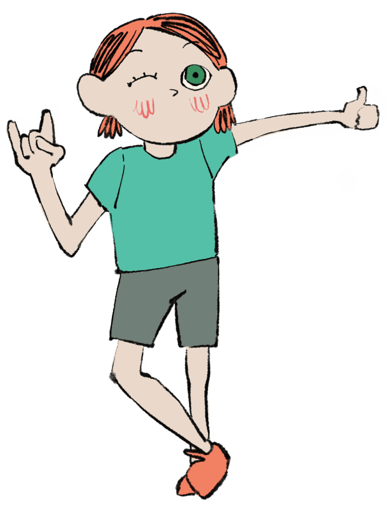 Personnage Zozzo faisant un signe de la main